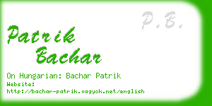 patrik bachar business card